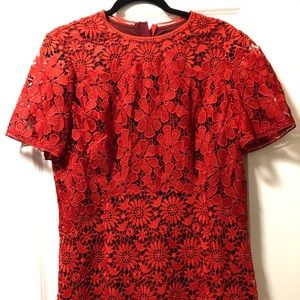 Karen Millen Red Lace Dress Size 12